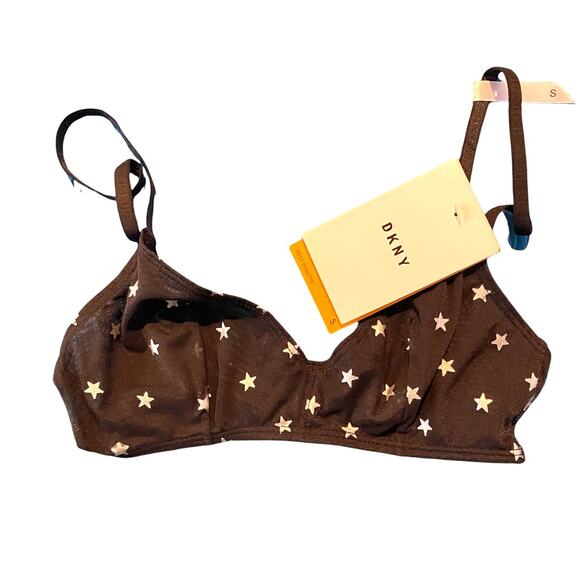 DKNY  Black star all over mesh bra wireless size small - Picture 2 of 7